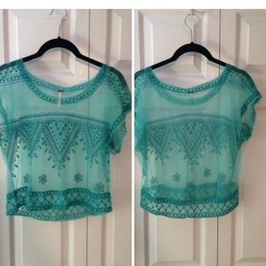 Turquoise free people top